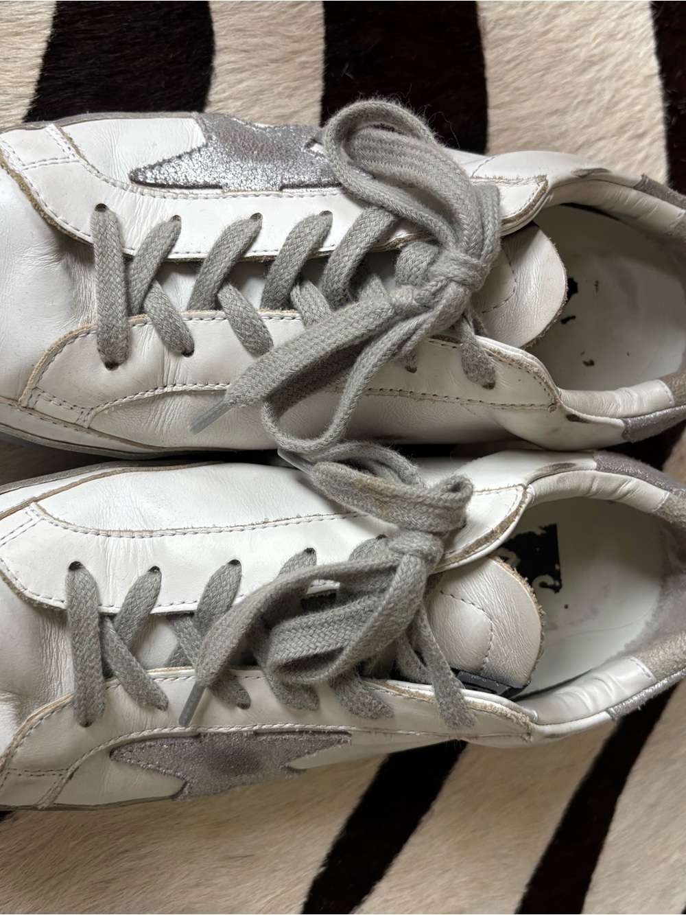 Golden Goose White Sneakers with Silver Star - Picture 11 of 12